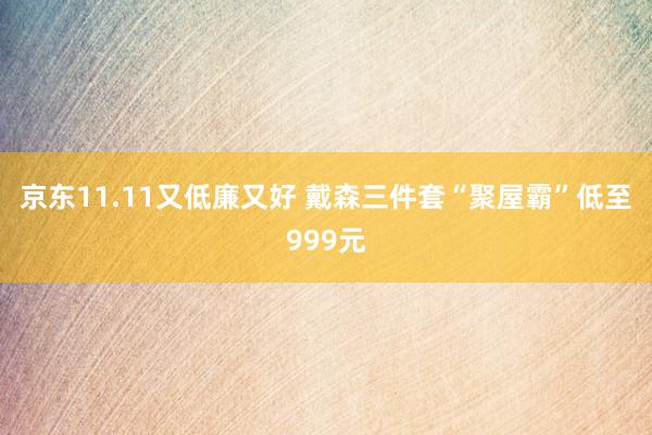 京东11.11又低廉又好 戴森三件套“聚屋霸”低至999元