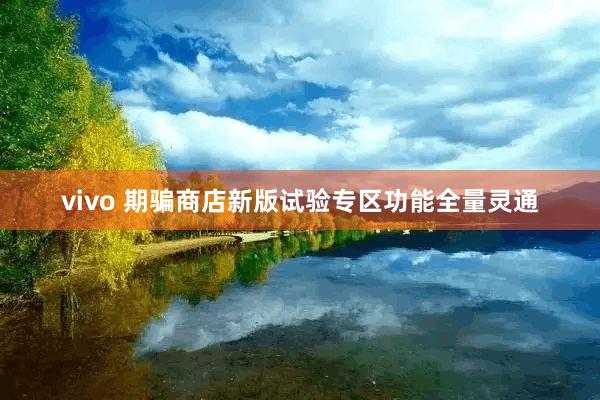 vivo 期骗商店新版试验专区功能全量灵通