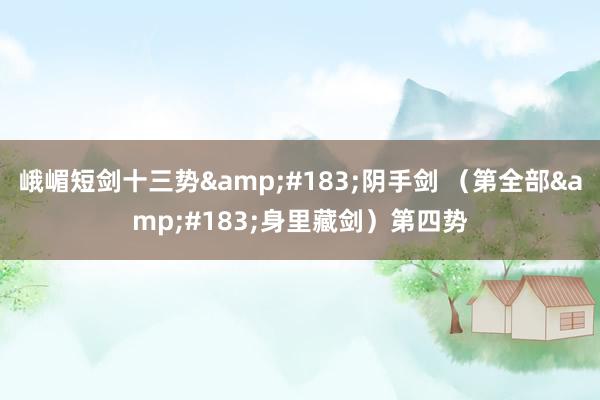 峨嵋短剑十三势&#183;阴手剑 （第全部&#183;身里藏剑）第四势